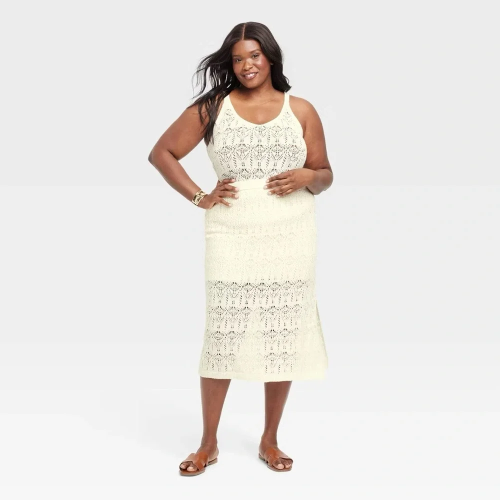 NWT Women's Crochet-Style Midi Sweater Skirt - A New Day - Picture 5 of 9